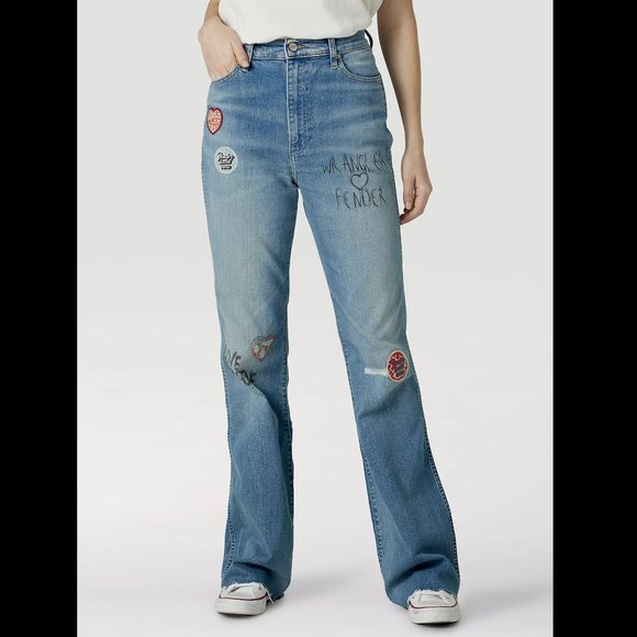 WRANGLER X FENDER WESTWARD ROCKSTAR SOUVENIR JEAN IN WORN INDIGO - Picture 3 of 9